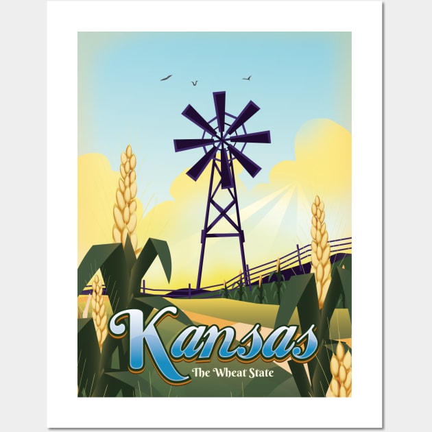 Kansas "The Wheat State" Wall Art by nickemporium1